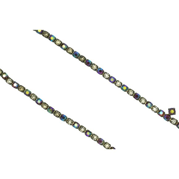 Vintage Sherman Rhinestone Necklace Aurora Borealis and Clear Signed Jewelry - Picture 6 of 10